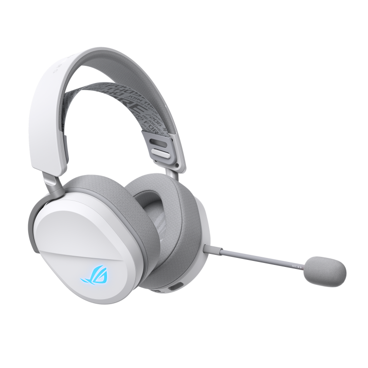 Геймърски безжични слушалки ASUS ROG Pelta White - USB-C, Aura Sync RGB
