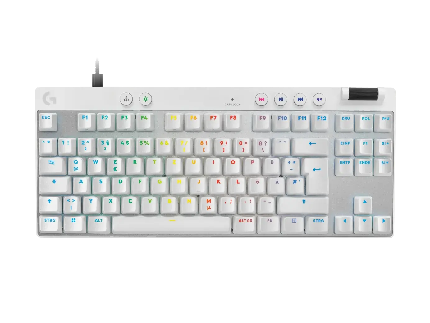 Геймърска механична клавиатура Logitech G Pro X RAPID TKL, Magnetic Analog Switch, Бял