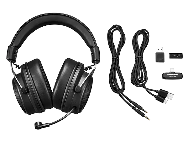 Геймърски безжични слушалки PowerColor Alphyn AH10 - Черни