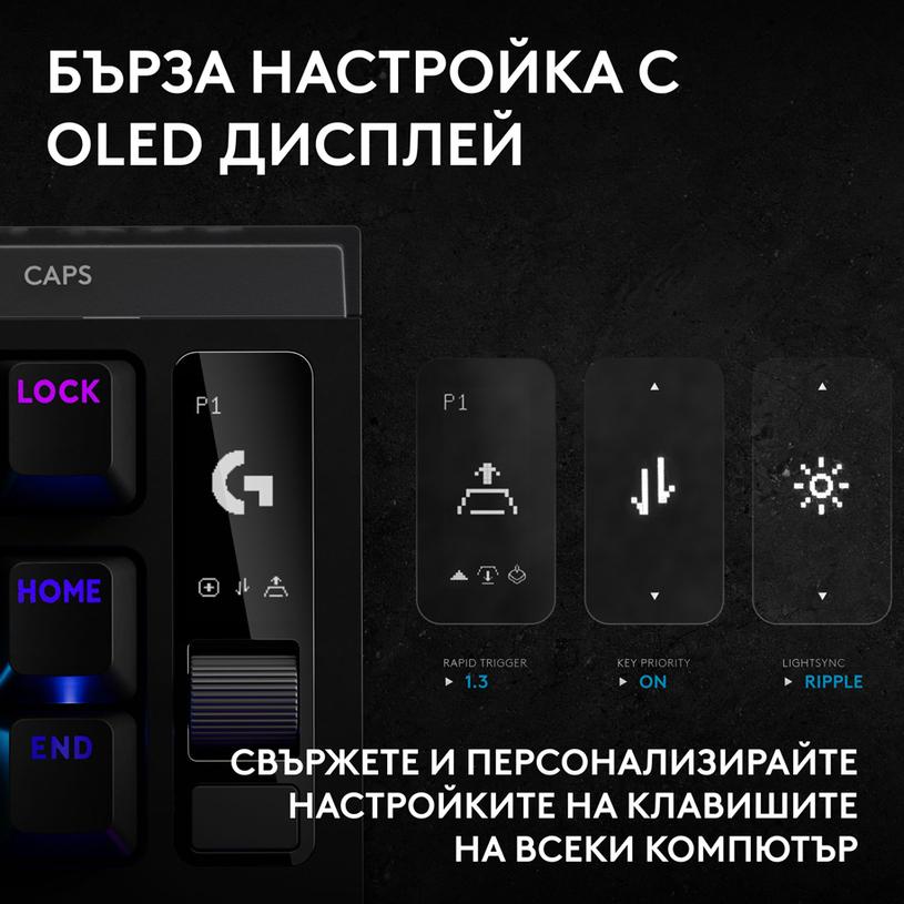 Геймърска механична клавиатура Logitech G Pro X2 RAPID TKL, Magnetic Analog Linear Switch - Черен