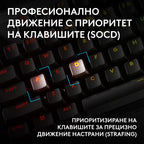 Геймърска механична клавиатура Logitech G Pro X2 RAPID TKL, Magnetic Analog Linear Switch - Черен