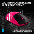 Геймърска мишка Logitech G Pro X3 Superstrike - Magenta Eclipse