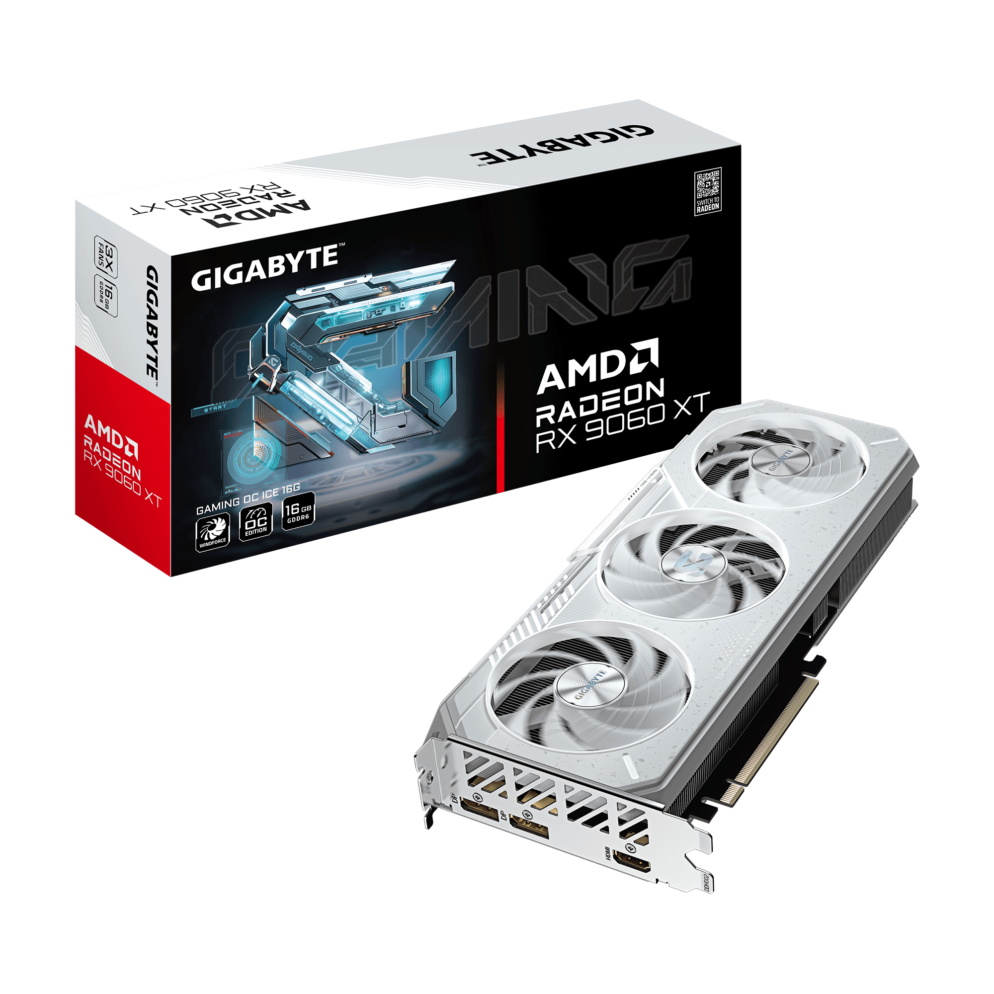 Видео карта GIGABYTE RADEON RX 9060 XT GAMING OC ICE 16GB GDDR6