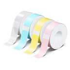 Set of 4 adhesive label rolls for STICK EASY UP21, 4x 180 pcs, pink, yellow, blue, transparent