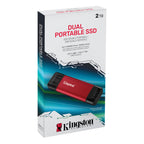 Flash drive Kingston Dual USB-A/C Portable SSD 2TB - Black/Red