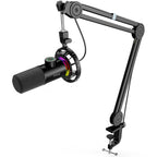 FIFINE T658 Dynamic RGB Microphone with Stand - Black