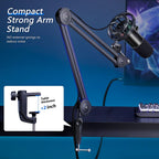 FIFINE T658 Dynamic RGB Microphone with Stand - Black