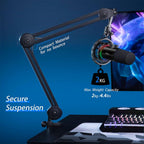 FIFINE T658 Dynamic RGB Microphone with Stand - Black