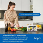 TP LINK Smart Video Doorbell Tapo D210, 2K QHD (2560×1440), 160° Viewing Angle, microSD up to 512 GB, 2.4Ghz, AI Recognition