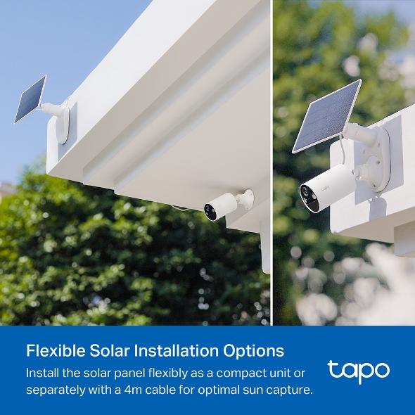 TP LINK C410-kit включва:  IP Camera tapo C410 + tapo A201 соларен панел