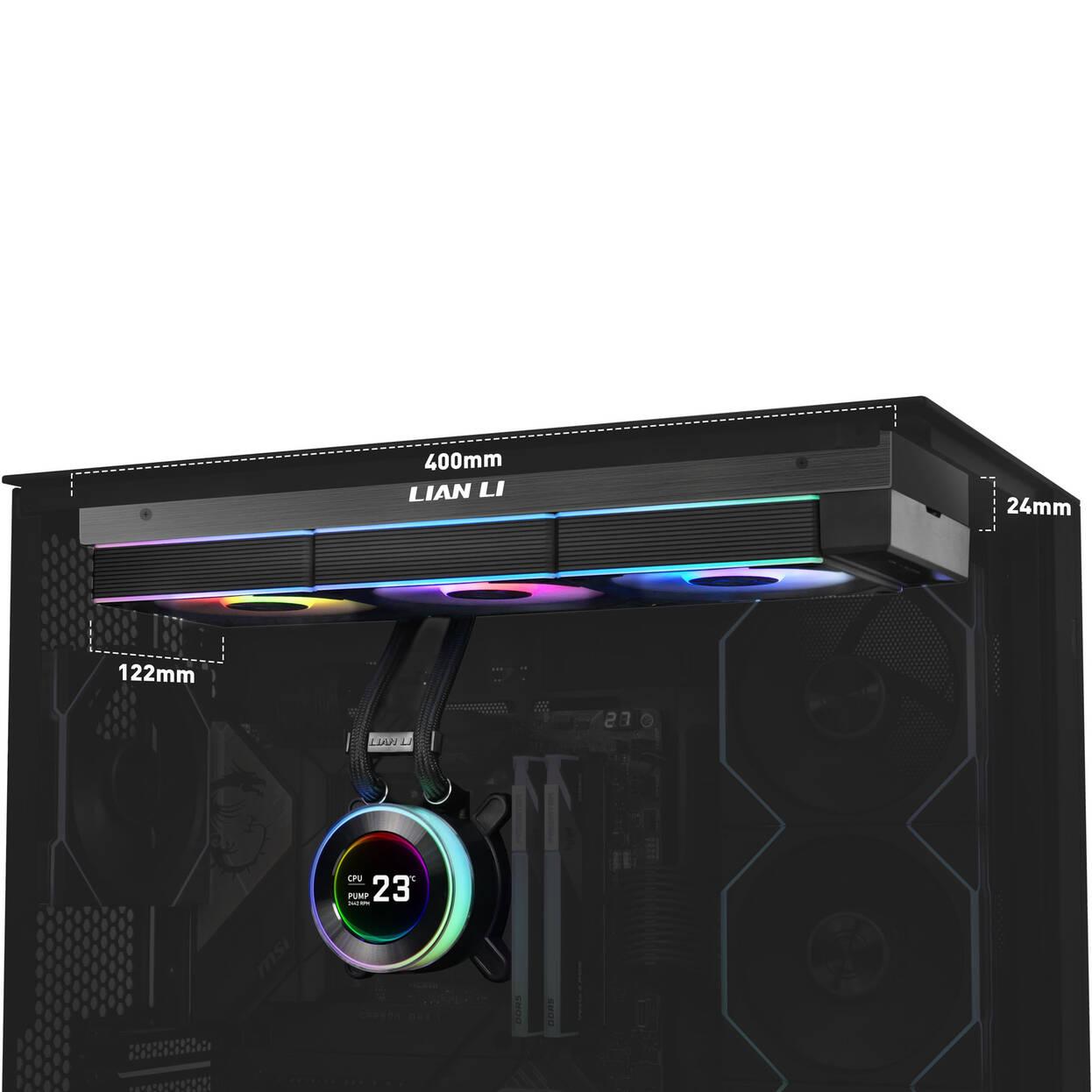 Охладител за процесор Lian Li HydroShift II LCD-C 360CL ARGB - Черен