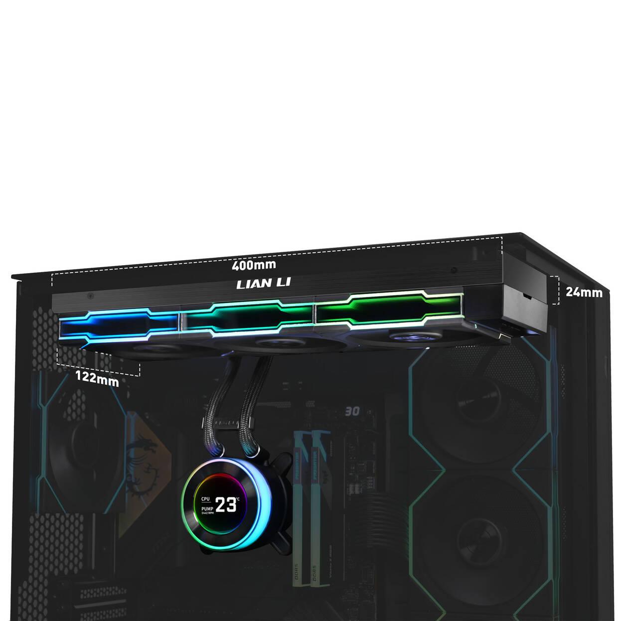 Охладител за процесор Lian Li HydroShift II LCD-C 360TL ARGB - Черен