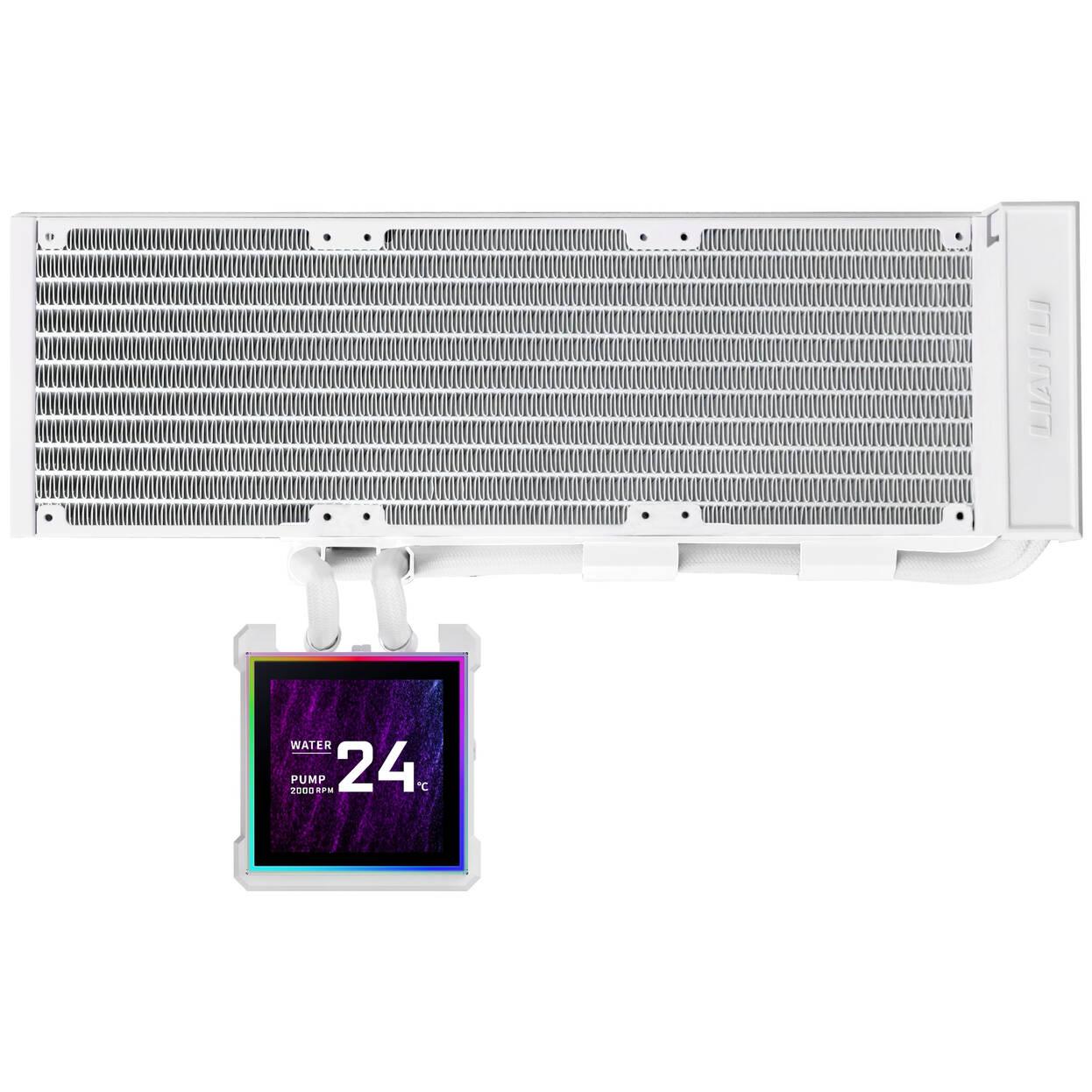 Охладител за процесор Lian Li HydroShift II LCD-S 360N Fanless ARGB - Бял