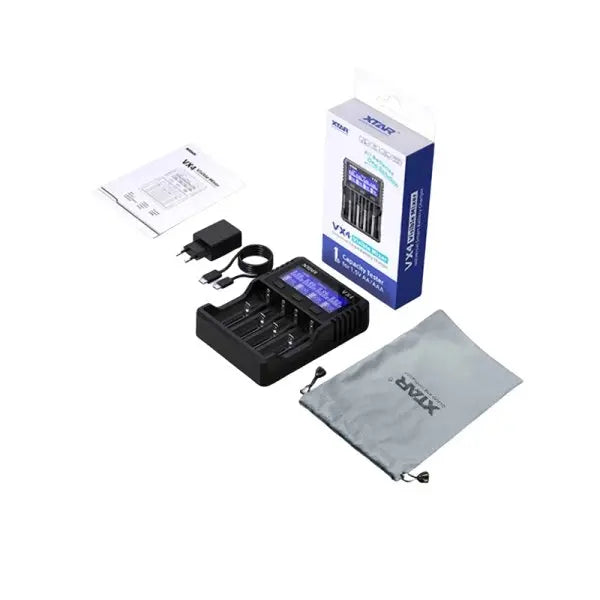 Зарядно устройство за NIMH/LiIon батерии 4 гнезда LCD дисплей USB VX4 SET  XTAR