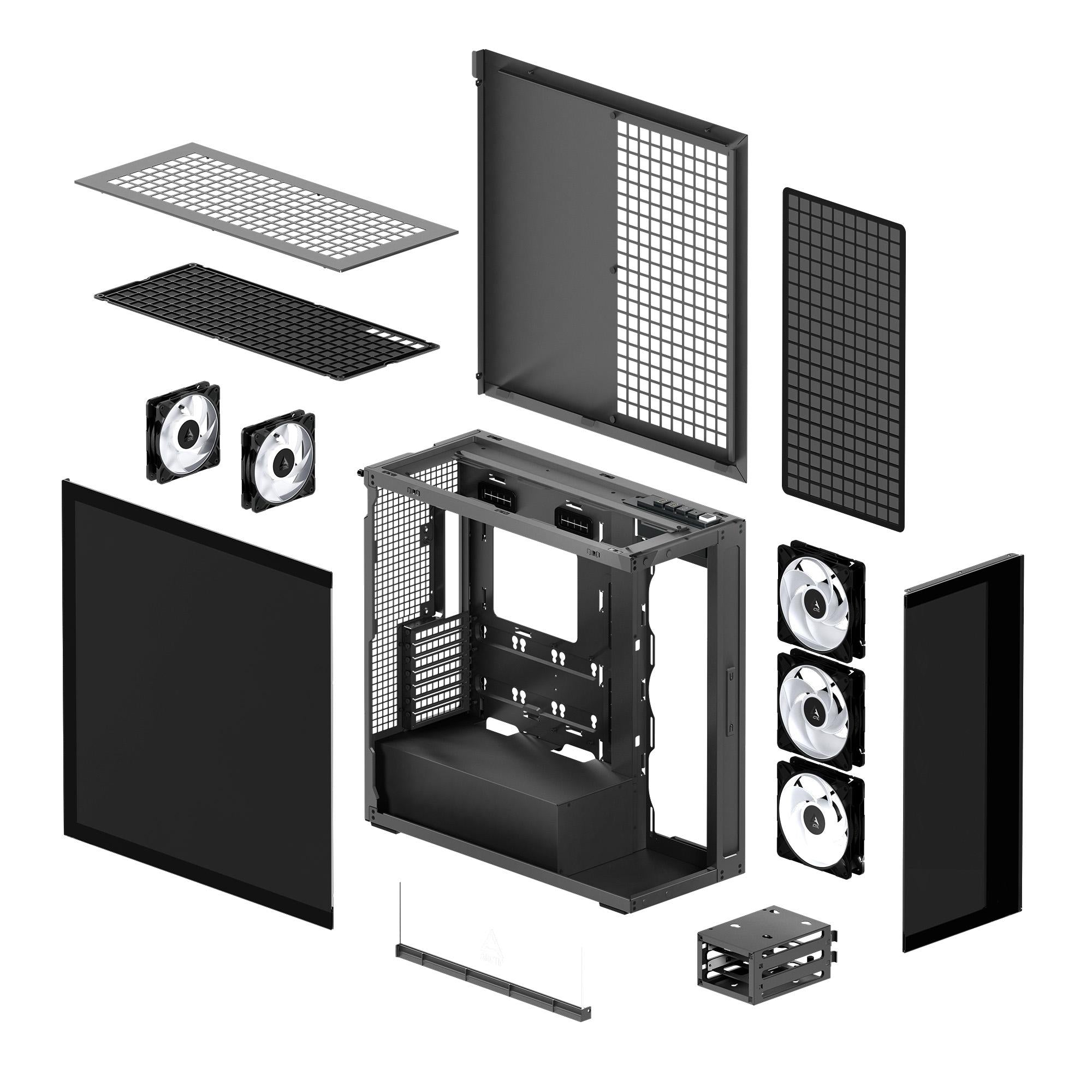 Кутия за компютър Arctic Xtender Mirror - Black Mid-Tower