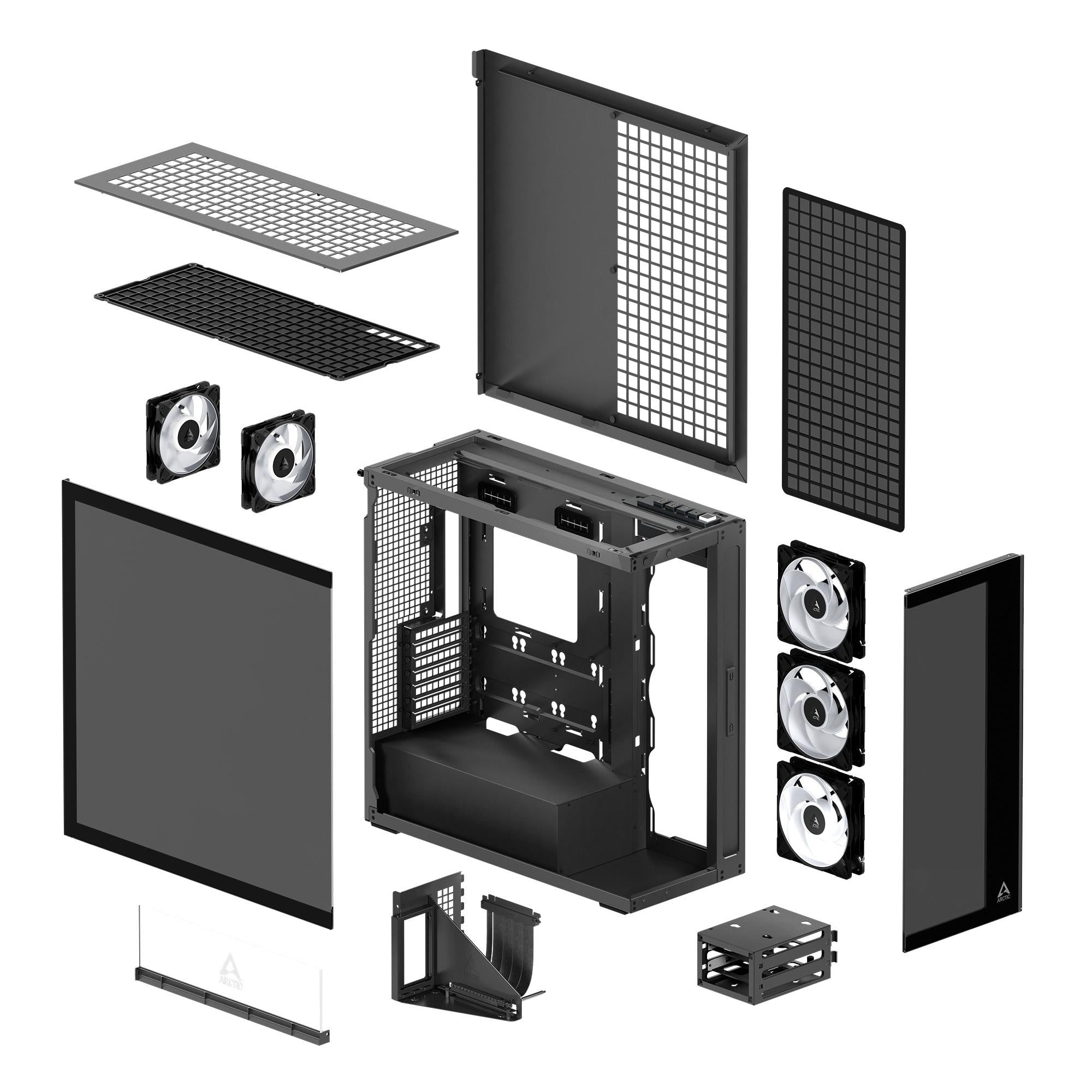 Кутия за компютър Arctic Xtender VG - Black Mid-Tower