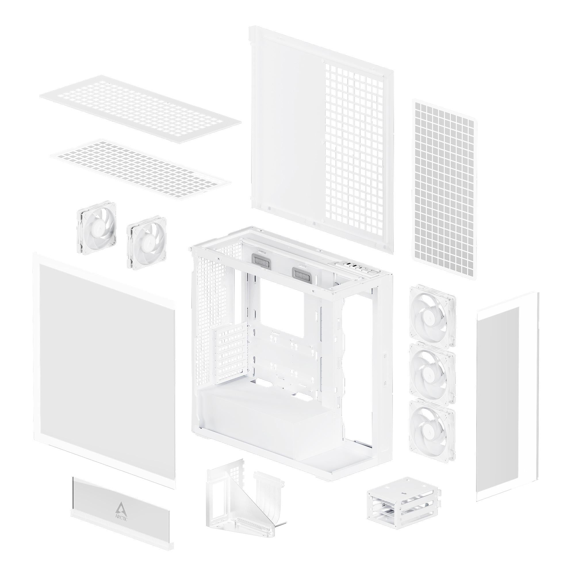Кутия за компютър Arctic Xtender VG - White Mid-Tower